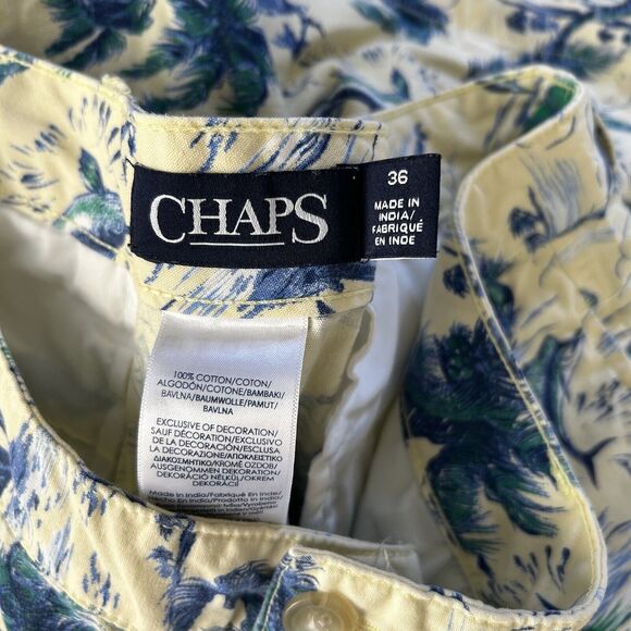 CHAPS Shorts All Over Print Marlins Boats Palm Trees Yellow Mens 36 Hawaiian - Picture 3 of 8